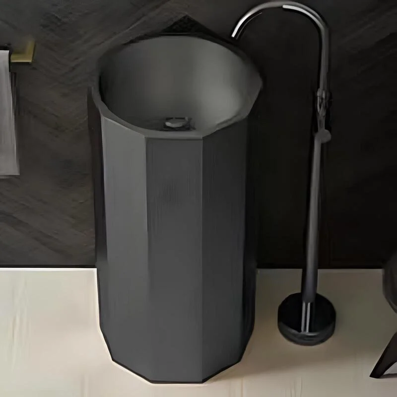 Schnelle Sch BK8821 Black Hegzagon Monoblok Çelik Lavabo