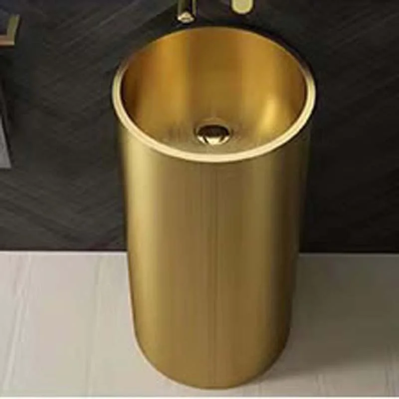 Schnelle Sch G8831 Gold Oval Monoblok Çelik Lavabo