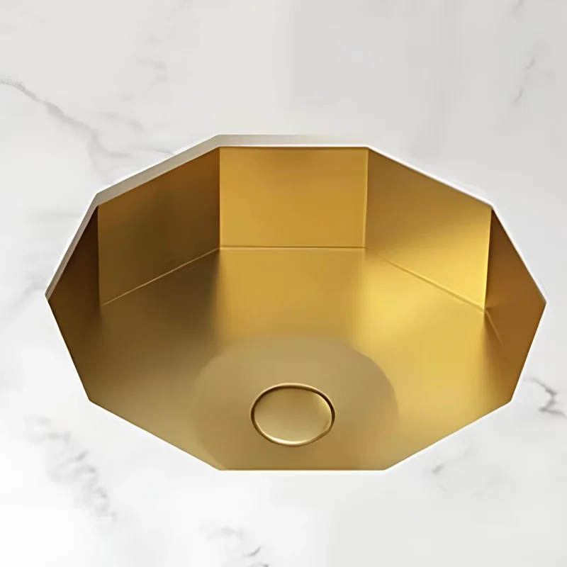 Schnelle Sch G206 Gold Tezgah Altı Hegzagon Çelik Lavabo