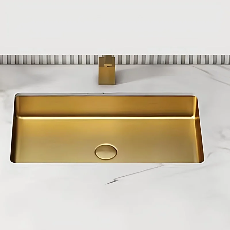 Schnelle Sch G208 Gold Tezgah Altı Dikdörtgen Çelik Lavabo