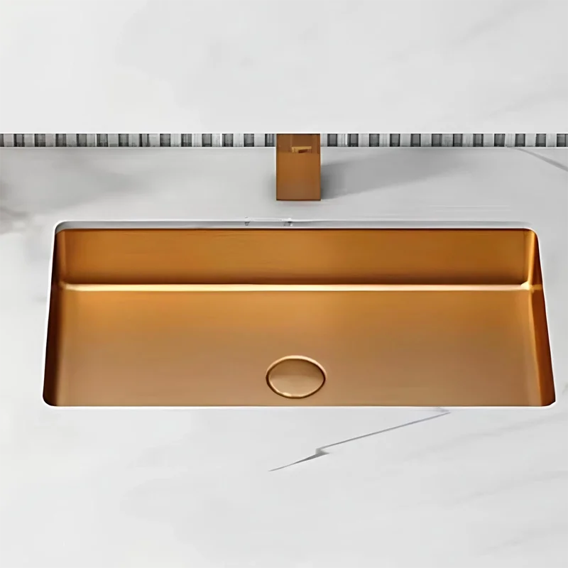 Schnelle Sch RG208 Rose Gold Tezgah Altı Dikdörtgen Çelik Lavabo