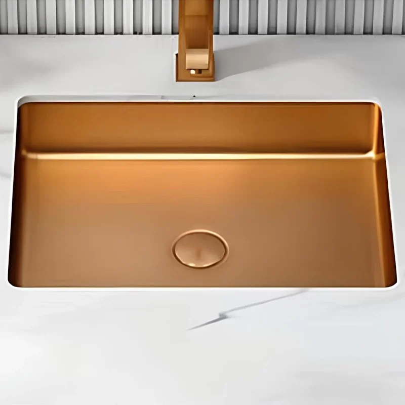 Schnelle Sch RG202 Rose Gold Tezgah Altı Dikdörtgen Çelik Lavabo