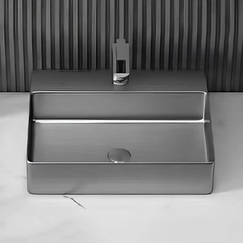 Schnelle Sch BL5505 Grey Tezgah Üstü Dikdörtgen Çelik Lavabo