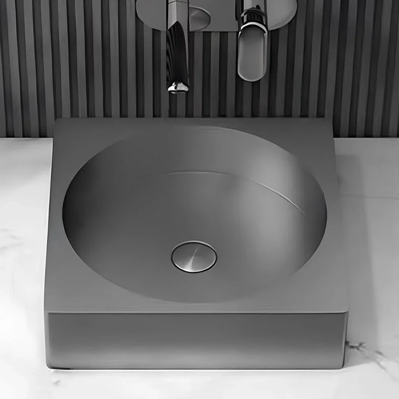Schnelle Sch BL5507 Grey Tezgah Üstü Kare Çelik Lavabo