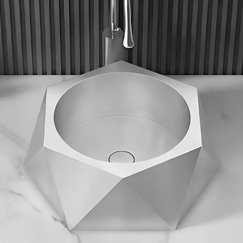 Schnelle Sch S5508 Chrome Tezgah Üstü Hegzagon Çelik Lavabo