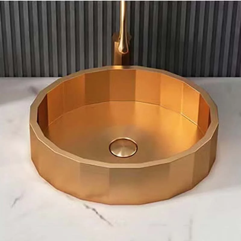 Schnelle Sch RG5509 Rose Gold Tezgah Üstü Hegzagon Çelik Lavabo
