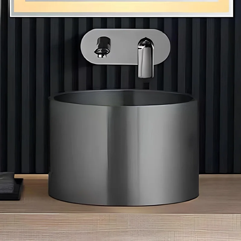 Schnelle Sch BL5511 GreyTezgah Üstü Oval Çelik Lavabo