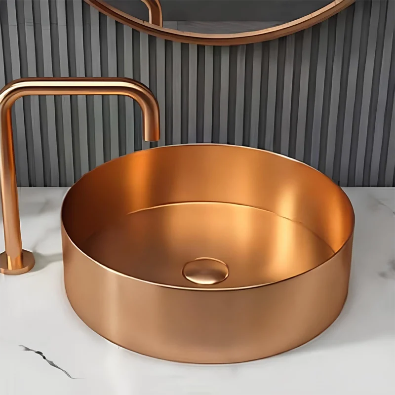 Schnelle Sch RG5512 Rose Gold Tezgah Üstü Oval Çelik Lavabo