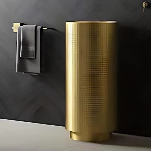 Schnelle Sch G8822 Gold Monoblok Oval Çelik Lavabo