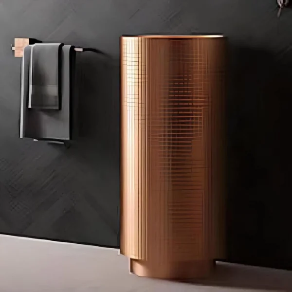 Schnelle Sch RG8822 Rose Gold Monoblok Oval Çelik Lavabo