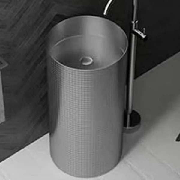 Schnelle Sch BL8823 Grey Monoblok Oval Çelik Lavabo