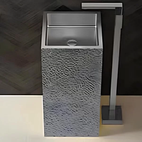 Schnelle Sch S8826 Chrome Monoblok Kare Çelik Lavabo