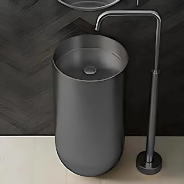 Schnelle Sch BK8813 Black Monoblok Oval Çelik Lavabo