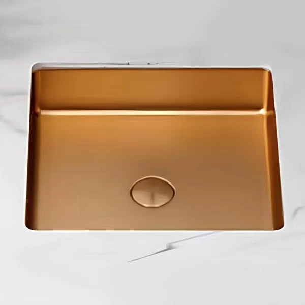 Schnelle Sch RG204 Rose Gold Tezgah Altı Kare Çelik Lavabo