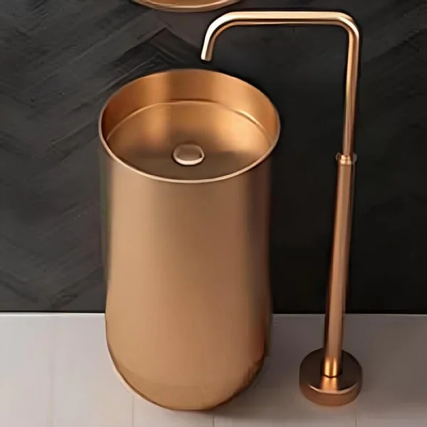 Schnelle Sch RG8813 Rose Gold Oval Monoblok Çelik Lavabo