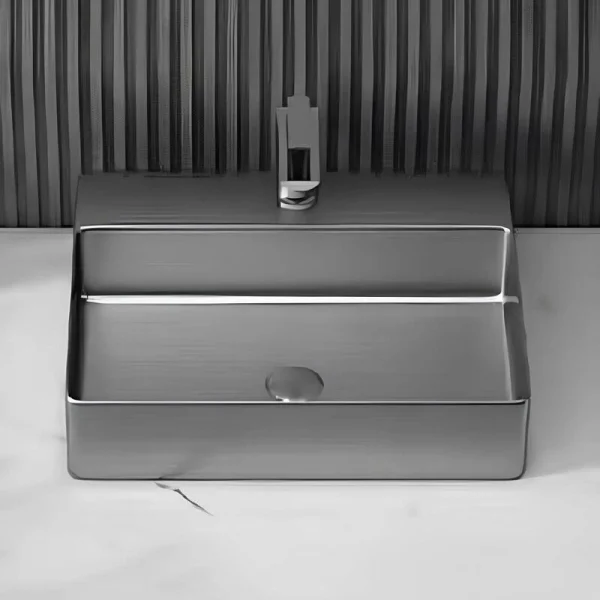 Schnelle Sch BL5505 Grey Tezgah Üstü Dikdörtgen Çelik Lavabo