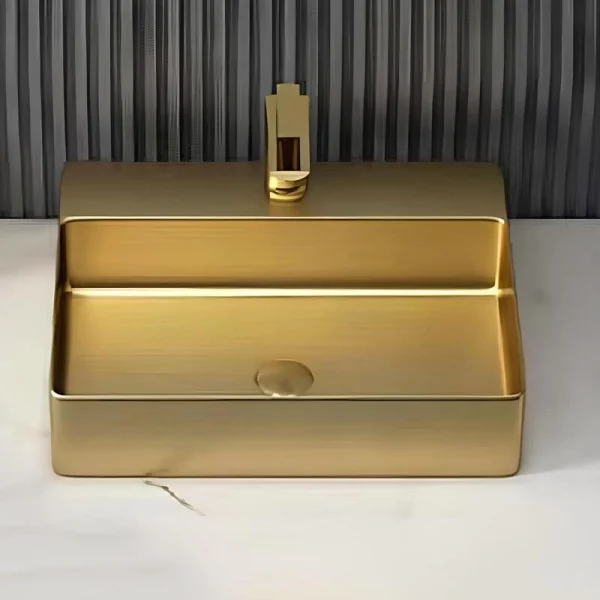 Schnelle Sch G5505 Gold Tezgah Üstü Dikdörtgen Çelik Lavabo