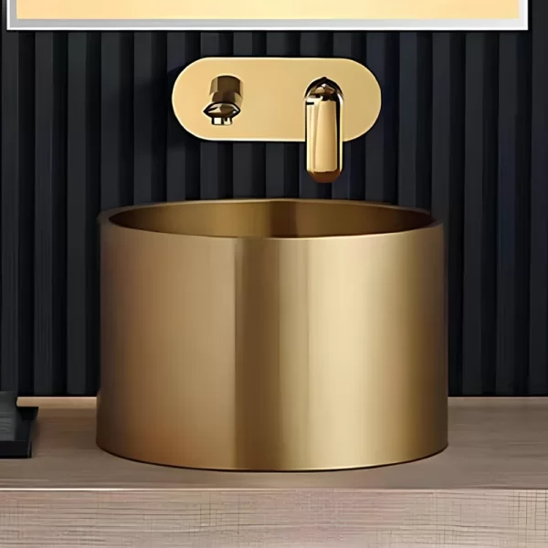Schnelle Sch G5511 Gold Tezgah Üstü Oval Çelik Lavabo