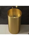 Schnelle Sch G8808 Gold Monoblok Oval Çelik Lavabo