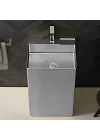 Schnelle Sch S8803 Chrome Monoblok Dikdörtgen Çelik Lavabo