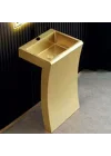 Schnelle Sch B8805 Gold Monoblok Dikdörtgen Çelik Lavabo