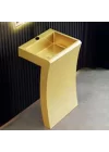 Schnelle Sch G8805 Gold Monoblok Dikdörtgen Çelik Lavabo