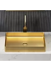 Schnelle Sch G5502 Gold Tezgah Üstü Dikdörtgen Çelik Lavabo