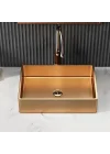 Schnelle Sch RG5514 Rose Gold Tezgah Üstü Dikdörtgen Çelik Lavabo