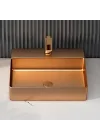 Schnelle Sch RG5505 Rose Gold Tezgah Üstü Dikdörtgen Çelik Lavabo
