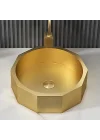 Schnelle Sch G5510 Gold Tezgah Üstü Hegzagon Çelik Lavabo
