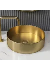 Schnelle Sch G5513 Gold Tezgah Üstü Oval Çelik Lavabo