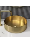 Schnelle Sch G5512 Gold Tezgah Üstü Oval Çelik Lavabo