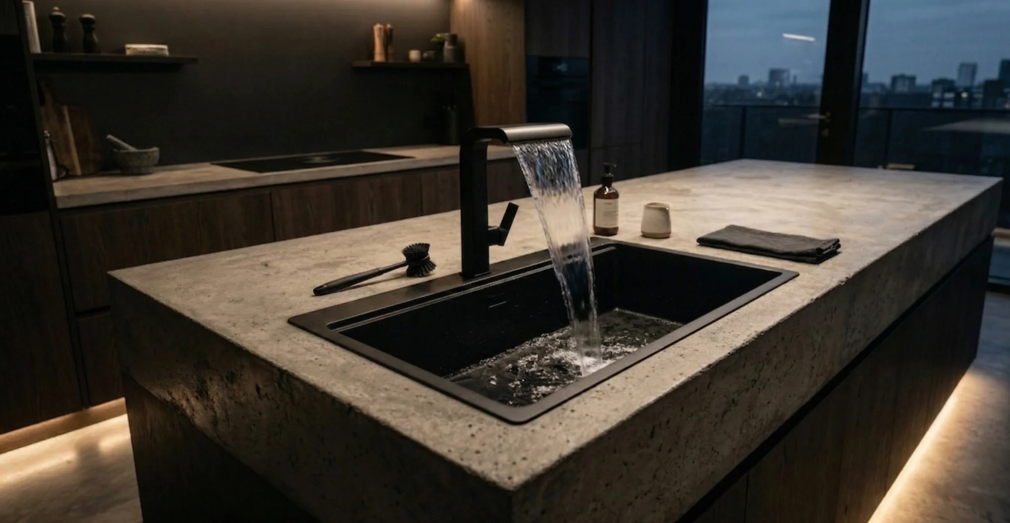 Schnelle çok fonksiyonlu akıllı evye sistemi şelale akışlı