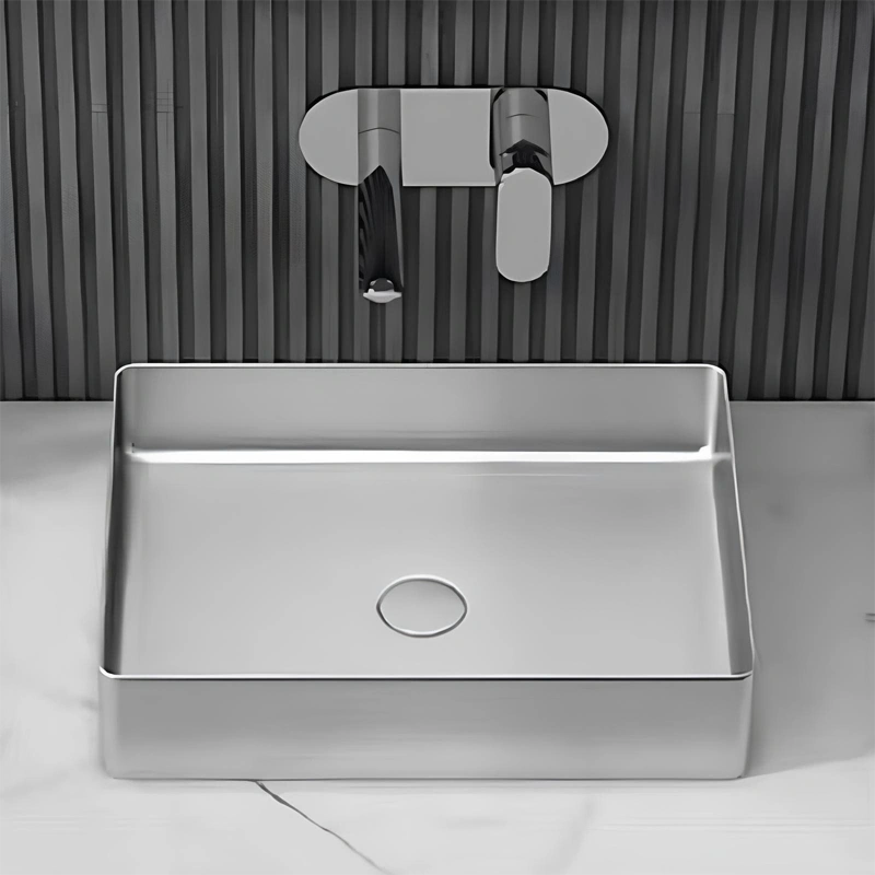 Schnelle Sch S5504 Chrome Tezgah Üstü Dikdörtgen Çelik Lavabo