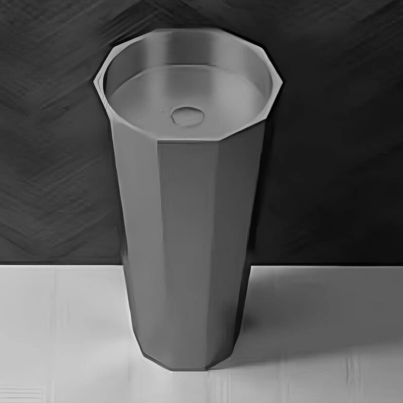Schnelle Sch BL8802 Grey Monoblok Hegzagon   Çelik Lavabo