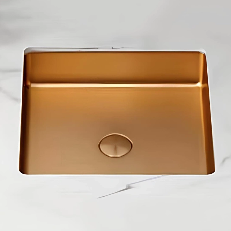Schnelle Sch RG204 Rose Gold Tezgah Altı Kare Çelik Lavabo