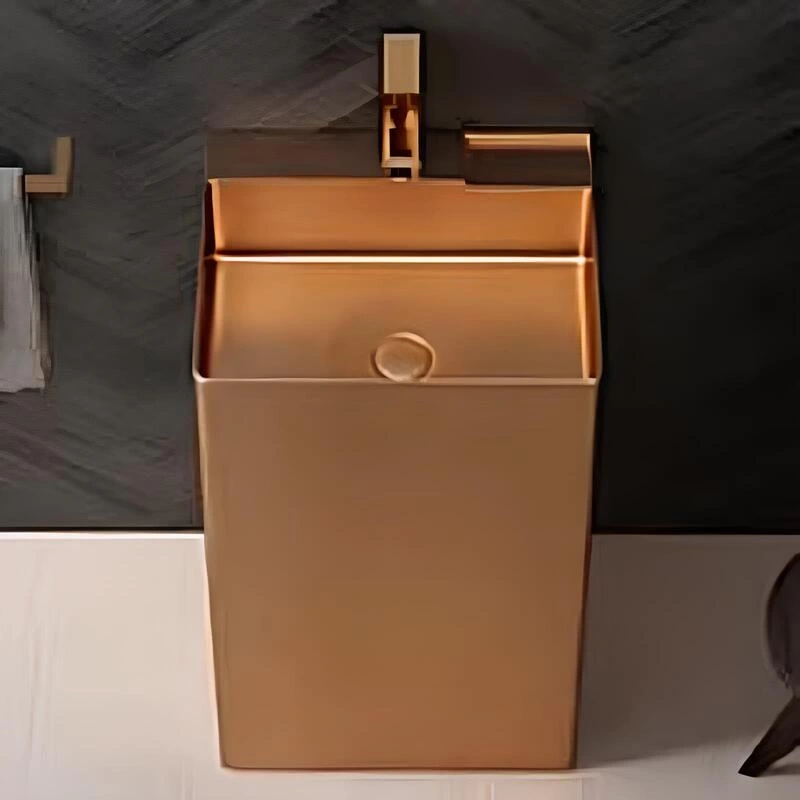 Schnelle Sch RG8803 Rose Gold Monoblok Dikdörtgen  Çelik Lavabo