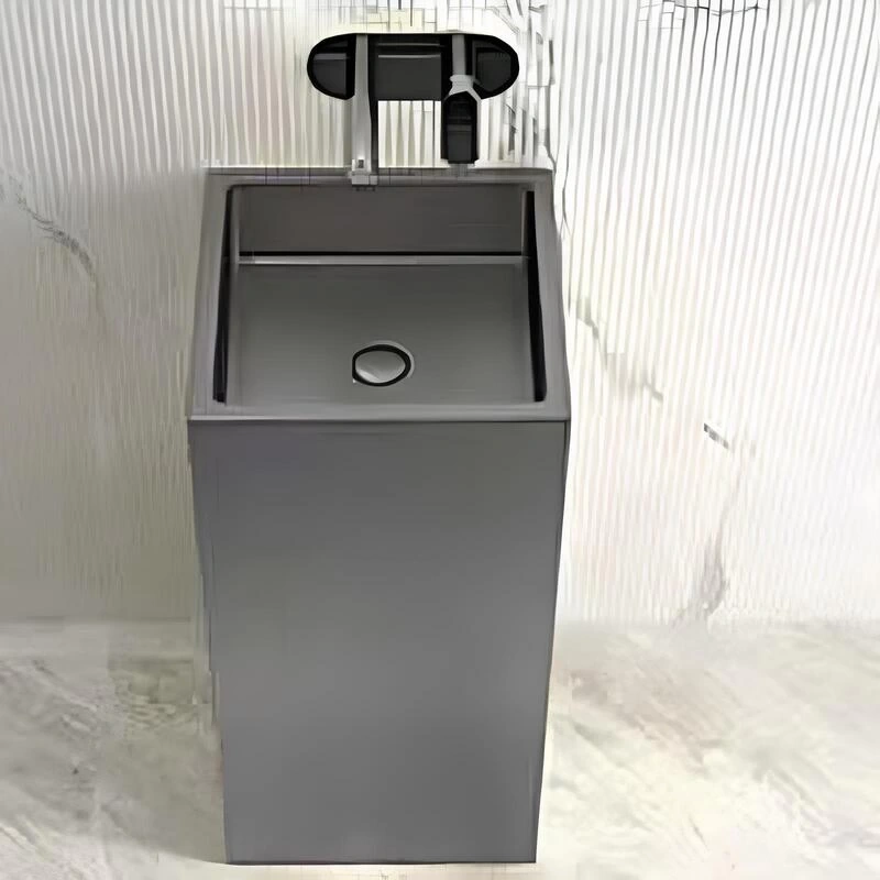 Schnelle Sch BL8804 Grey Monoblok Kare  Çelik Lavabo