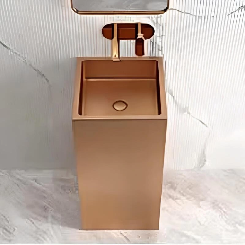 Schnelle Sch RG8804 Rose Gold Monoblok Kare  Çelik Lavabo