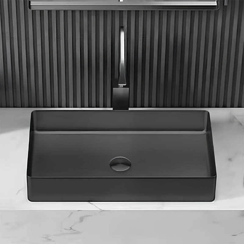 Schnelle Sch BK5502 Black Tezgah Üstü Dikdörtgen Çelik Lavabo