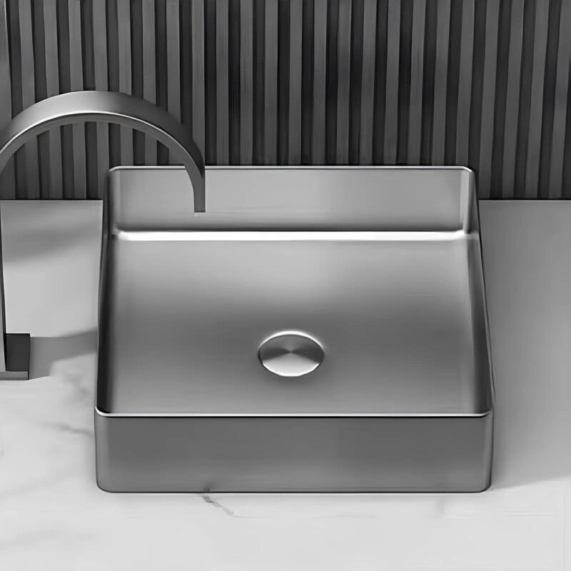 Schnelle Sch BL5503 Grey Tezgah Üstü Kare Çelik Lavabo