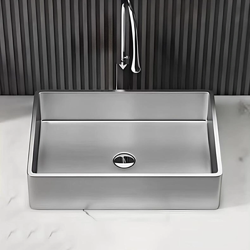 Schnelle Sch S5514 Chrome Tezgah Üstü Dikdörtgen Çelik Lavabo