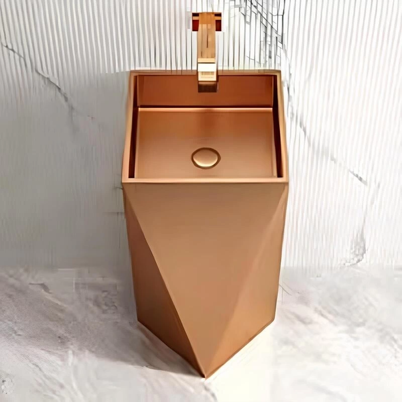 Schnelle Sch RG8820 Roze Gold Kare Oval Monoblok Çelik Lavabo