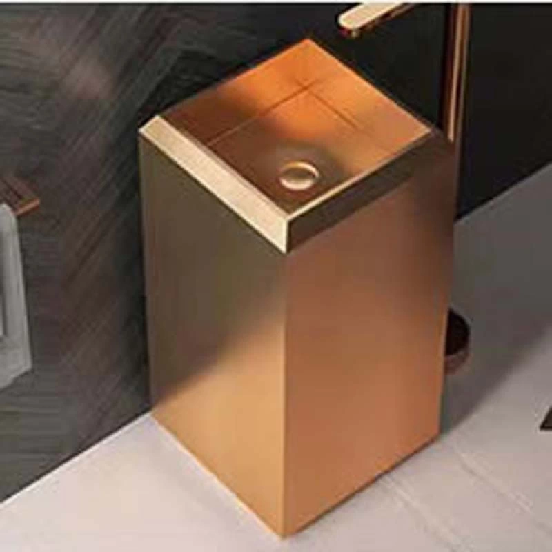 Schnelle Sch RG8830 Rose Gold Kare Monoblok Çelik Lavabo