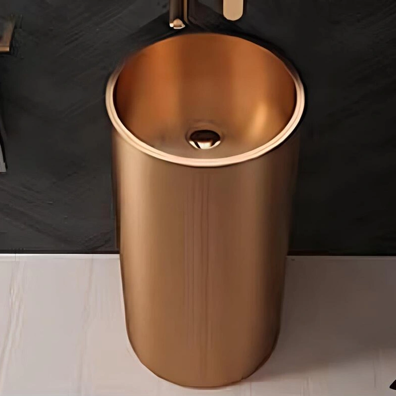 Schnelle Sch RG8831 Rose Gold Oval Monoblok Çelik Lavabo