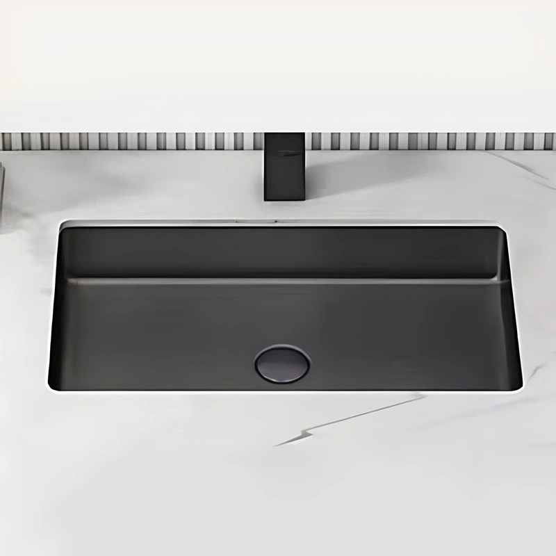 Schnelle Sch BK208 BlackTezgah Altı Dikdörtgen Çelik Lavabo