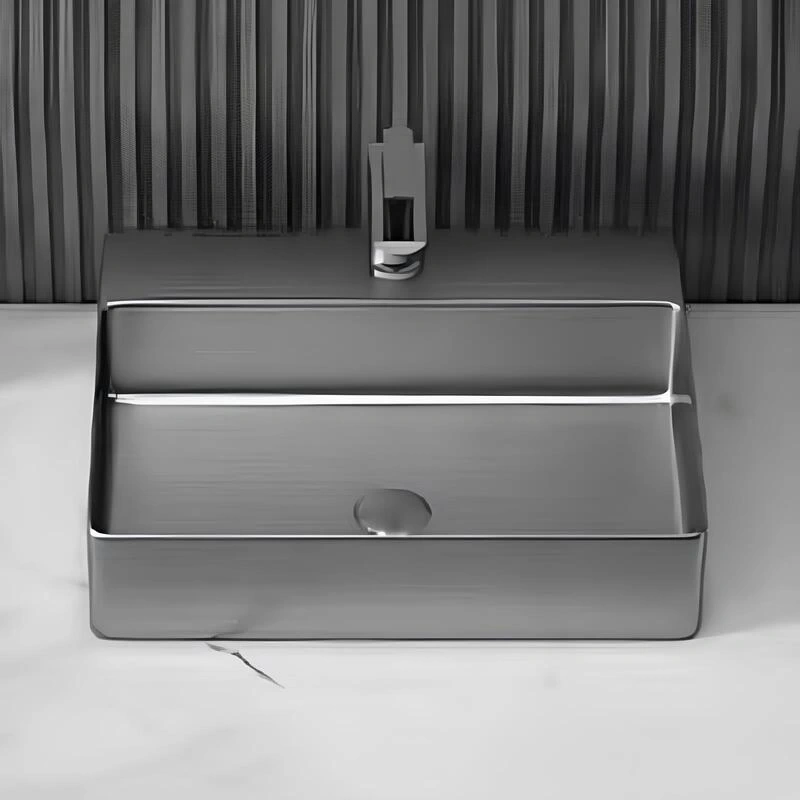 Schnelle Sch BL5505 Grey Tezgah Üstü Dikdörtgen Çelik Lavabo