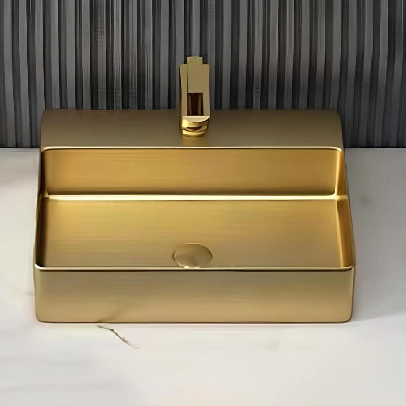 Schnelle Sch G5505 Gold Tezgah Üstü Dikdörtgen Çelik Lavabo