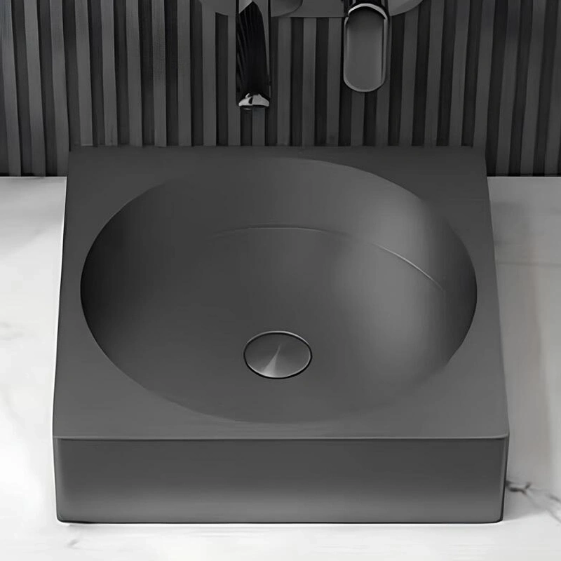 Schnelle Sch BK5507 Black Tezgah Üstü Kare Çelik Lavabo