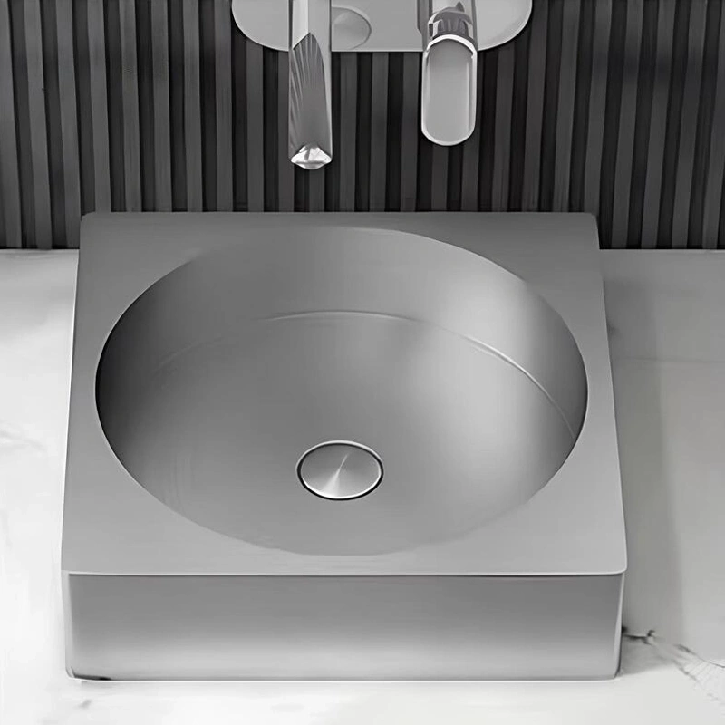 Schnelle Sch S5507 Chrome Tezgah Üstü Kare Çelik Lavabo